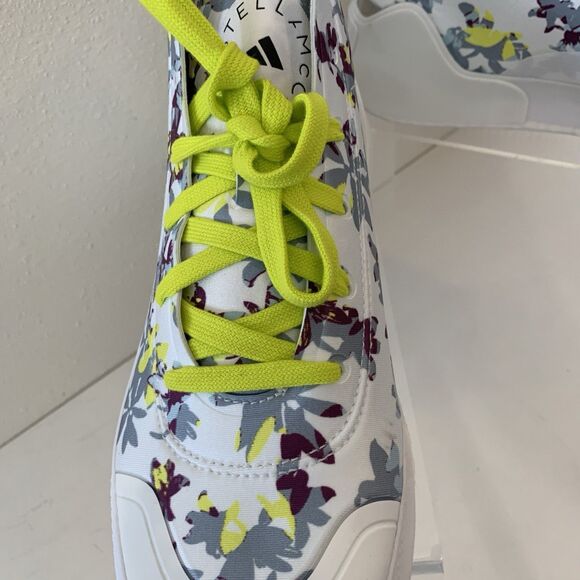 Adidas Stella McCartney White ASMC Treino Mid Cut Floral Print Shoes Women's 8.5 - Picture 9 of 9